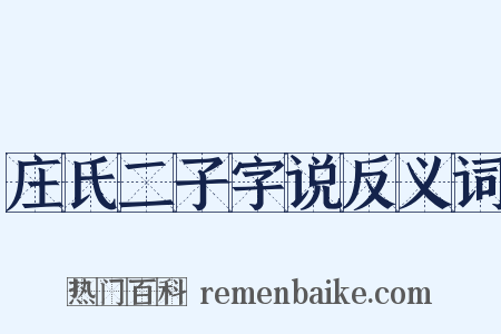 庄氏二子字说反义词是什么意思的图片